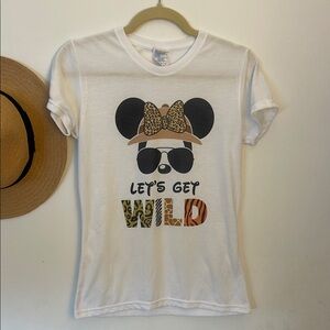 NWOT White crew neck short sleeve t-shirt with panda graphic print